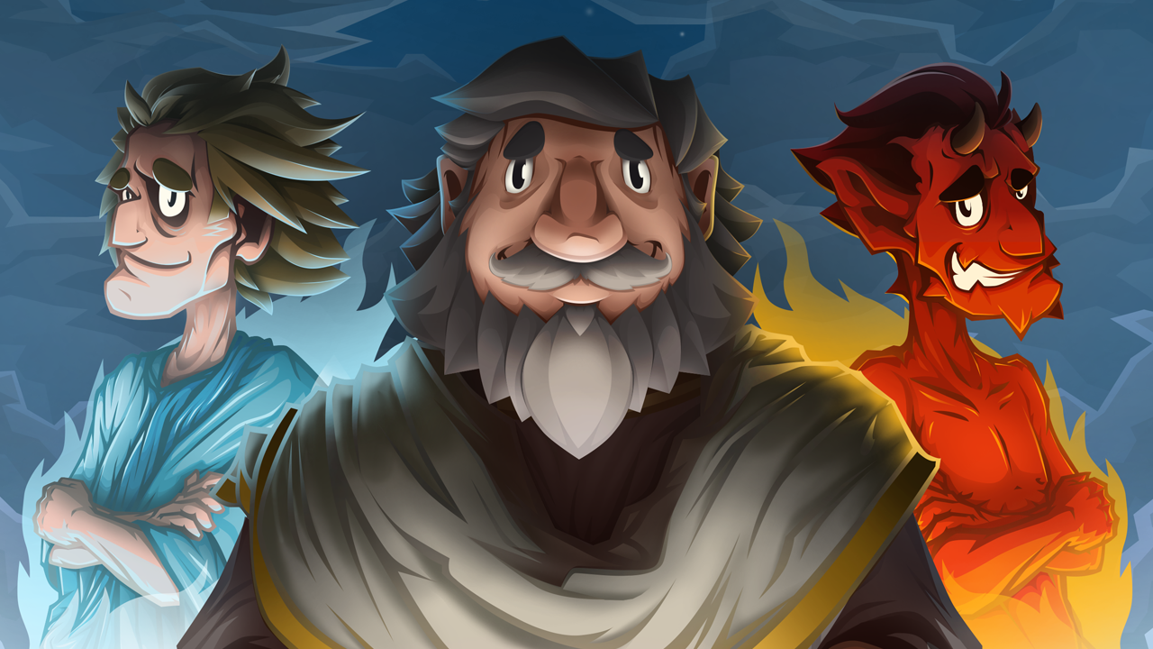 Almighty: God idle clicker Splash Screen painted by Michał Chromik